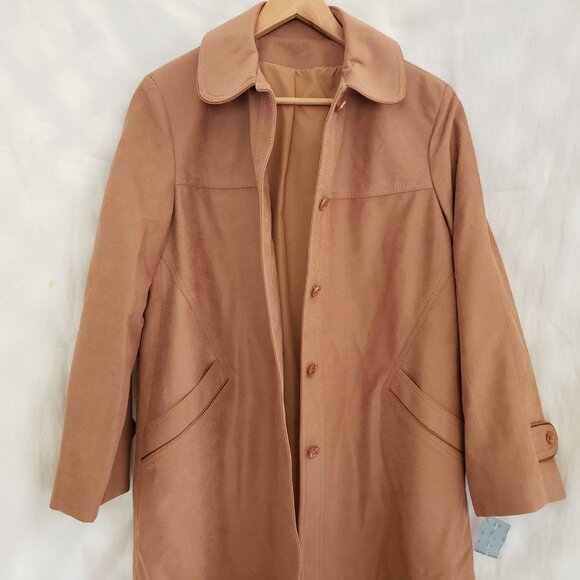 VINTAGE NWT Union Made Retro • Forecaster Of Boston • Long Mauve Coat Size 13/14 - Picture 2 of 11